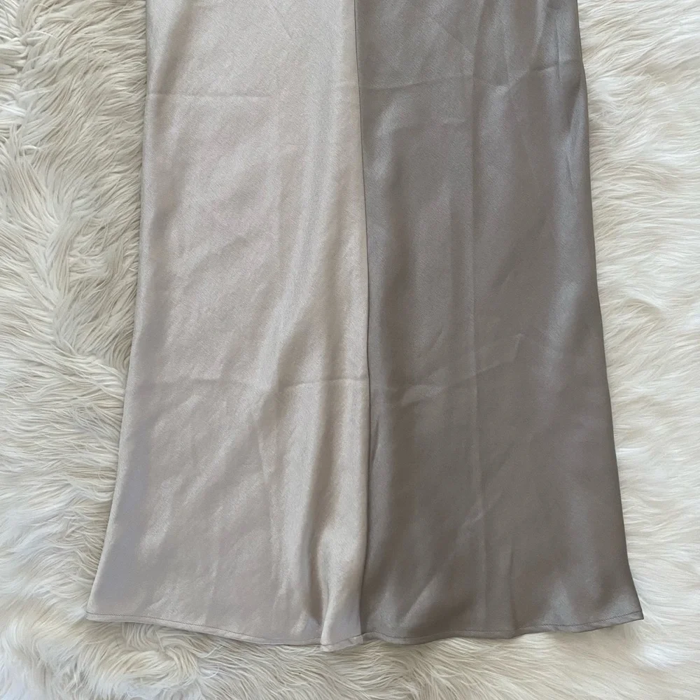 Bec + Bridge Stone Grey Satin Colorblock Felix V Cut Out Maxi Dress - Picture 4 of 14